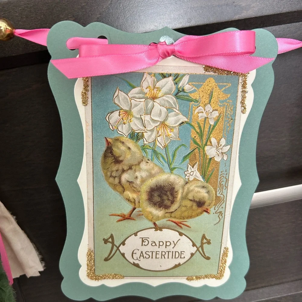 Easter postcard 1900’s vintage repurposed Holiday garland
